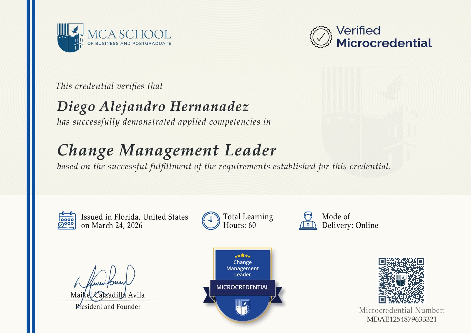 Diploma Microcredenciales_Diego A. Hernandez_Change Management Leader-01
